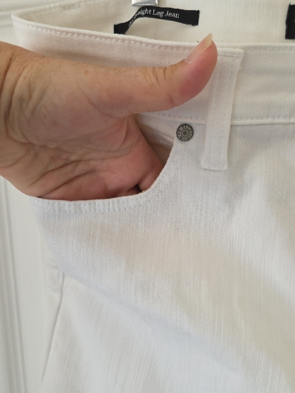 Talbots Straight Leg White Jeans Size 4 - Picture 5 of 16